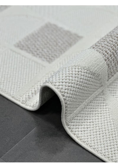 Woolen Halı Venis Bukle Halı 8803 Bej Renkli