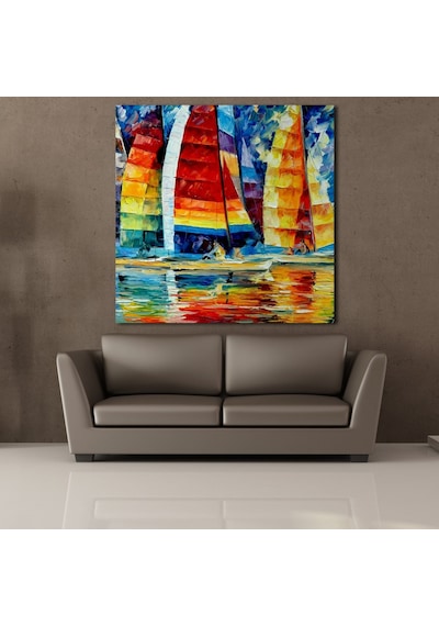 Gemiler Temalı Kanvas Tablo 100x100cm