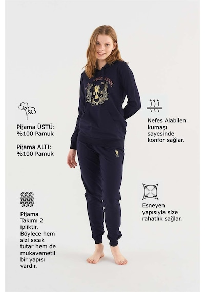 U.S. Polo Assn. U.s. Poloassn 16812 Kadın Uzun Kollu Pijama Takımı 001