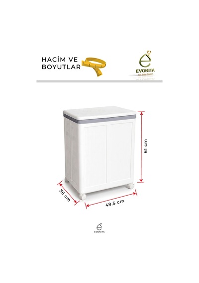 100 Litre Çamaşır Sepeti Tekerlekli Katlanabilir Kirli Sepeti Organizer Büyük Boy Yer Kaplamaz Krem