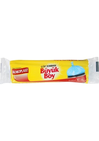 Koroplast Çöp Poşeti Büyük Boy 10'Lu 65X80Cm 50 Paket