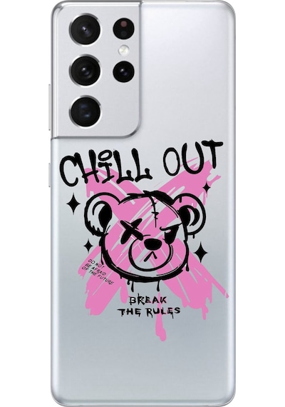 Samsung Galaxy S21 Ultra Uyumlu Şeffaf Kılıf Graffiti 6 Tasarımlı