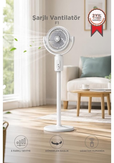 Özel Seri F1 Air Fan Beyaz Kumandalı Yarlanabilir Vantilatör Kolaylık Günlük Masa