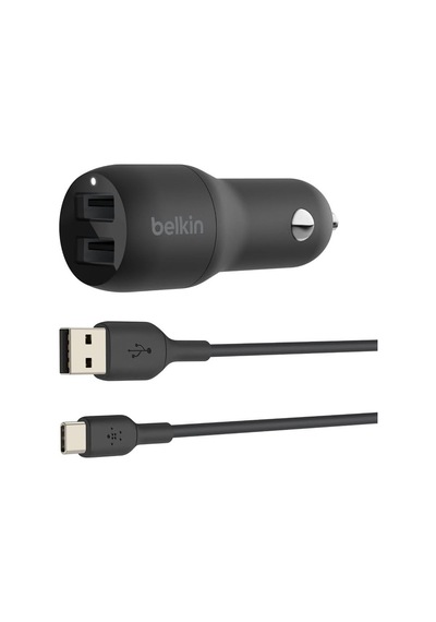 Belkin Çift Usb Araç Şarj Cihazı 24 W + Usb-c Kablosu Boost Char