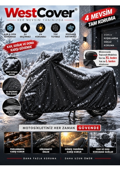 Mutt Gt Sr 250 Uyumlu Siyah Motosiklet Brandası,su Geçirmez Kar Don Güneş Korumalı Uvli Motor Örtüsü Bağlantı Klipsli Taşıma Çantalı.
