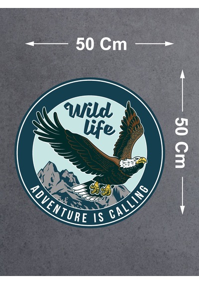 Kartal Vahşi Hayat Adventure Sticker - 4x4 Off Road Kamp Doğa Sticker- Araba Oto Cam Karavan Motosiklet Sticker - 02022 50x50 Cm