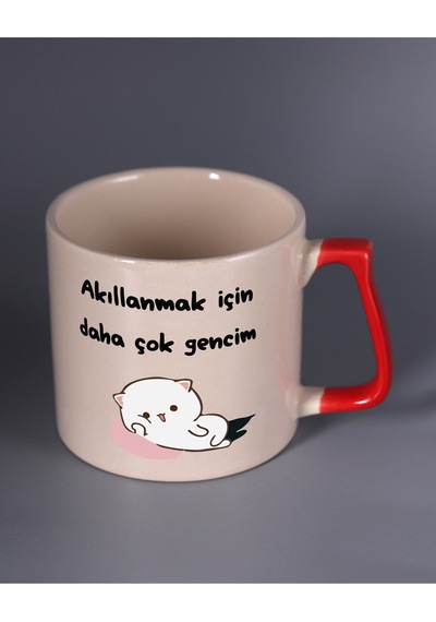 Renkli Kulplu Bardak - Genç Kırmızı