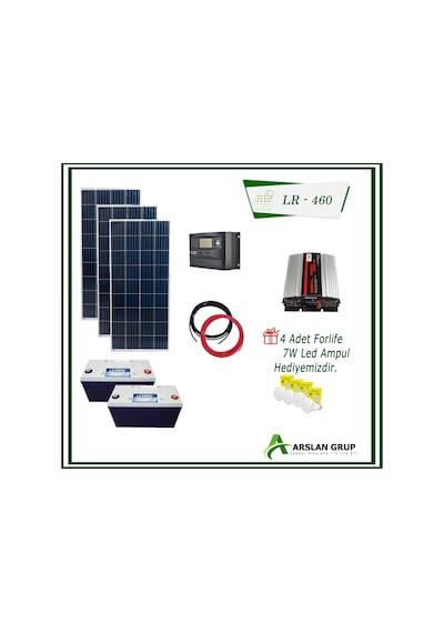 Solar Güneş Enerji Sistemi Tv+ Mini Buzdolabı + Aydınlatma + Şarj