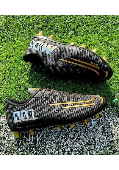 Erkek Futbol Krampon Siyah Altın Spor Ayakkabısı Altın - Siyah