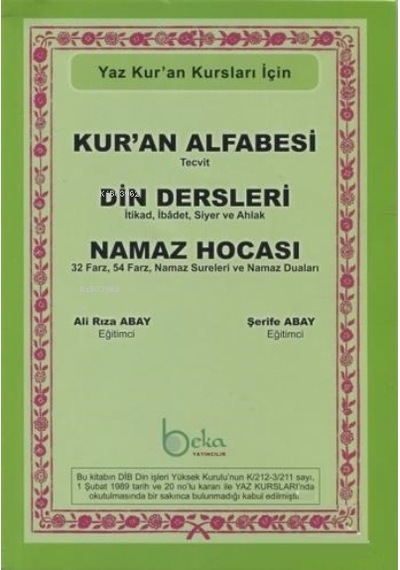 Kur'an Alfabesi Tecvitli, Din Dersleri, Namaz Hocası Yeşil Elifba - Yaz Kur'an Kursları İçin