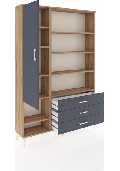 Arges Dolap 9 Raflı 3 Çekmeceli Tek Kapaklı 132x30x195 Çam-antrasit/antrasit Antrasıt/antrasıt Arges Dolap 9 Raflı 3 Çekmeceli Tek Kapaklı 132x30x195 Çam-antrasit/antrasit Antrasıt/antrasıt