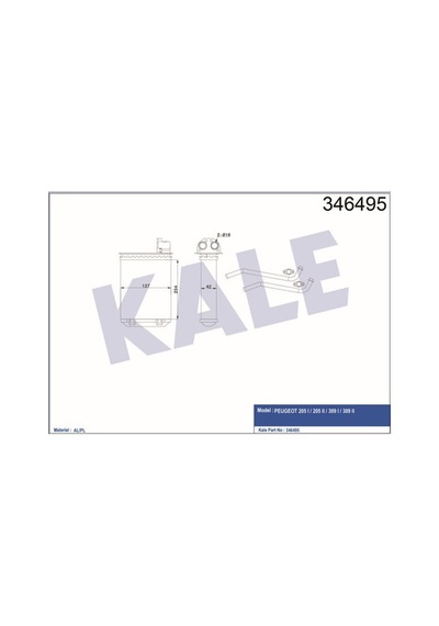 KALE OTO Radyatör 346495 Kalorifer Radyatörü 205 309 Mekanik