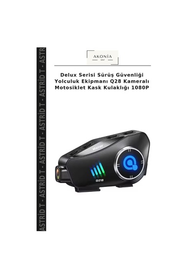 Delux Serisi Sürüş Güvenliği Yolculuk Ekipmanı Q28 Kameralı Motosiklet Kask Kulaklığı 1080p