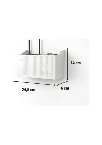 Duvar Tipi Wi-fi Modem Saklama Kutusu Beyaz Kablo Düzenleyici Router Raf Organizer 5705