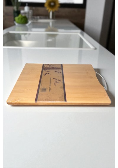 Bambu Kesim Panosu Metal Saplı Kesme Tahtası 24x34