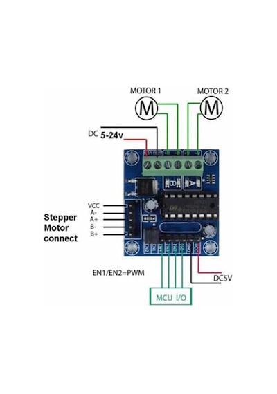 Mini L293d Motor Modül-4 Adet Dc Motor Sürücü - Step Motor