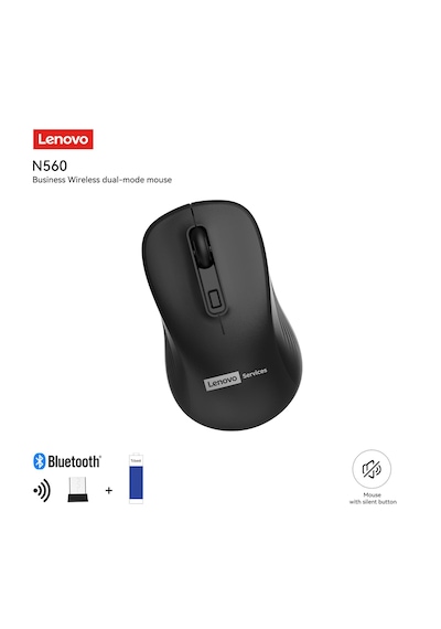 N560 Bluetooth + 2.4 Ghz Usb Alıcılı Kablosuz Dual Modlu Sessiz Mouse Siyah