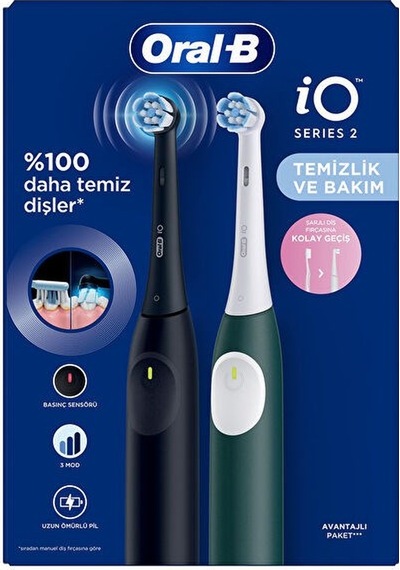 Oral-b İo Siyah Yeşil 2 Şarjlı Diş Fırçası Seti
