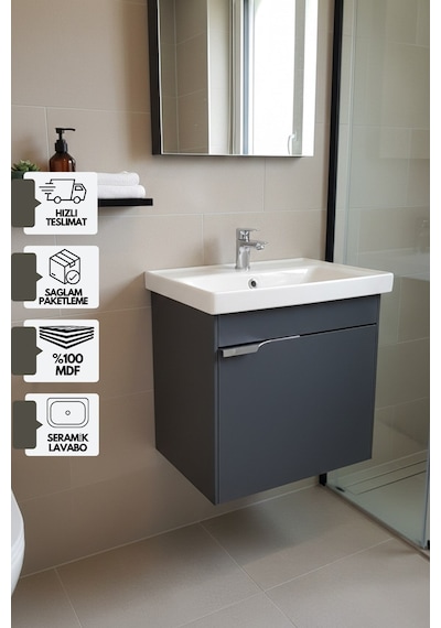 Karen Banyo Kasırga 50 Cm, Lavabolu Alt Banyo Dolabı, Kapaklı Banyo Alt Dolabı, Seramik Lavabo Dahil Antrasit Mdf Antrasit Karen Banyo Kasırga 50 Cm, Lavabolu Alt Banyo Dolabı, Kapaklı Banyo Alt Dolabı, Seramik Lavabo Dahil Antrasit Mdf Antrasit