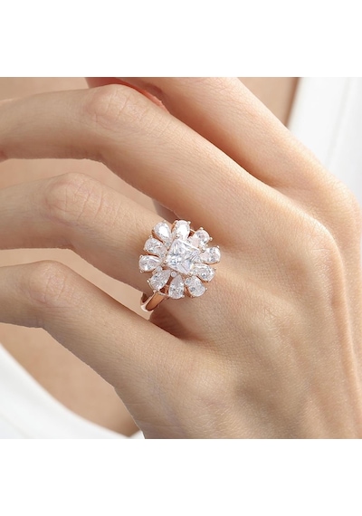 Mia Vento Effective Diamond Milano Rüyası Rose Renk Işıltılı Gümüş Yüzük
