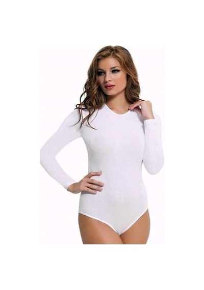 Kota Kadın Uzun Kollu Bisiklet Yaka Çıtçıtlı Body 2 Adet-6183