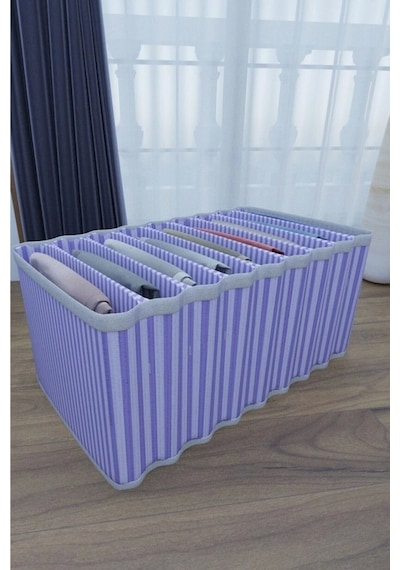 8 Bölmeli Dolap Ve Çekmece Içi Düzenleyici Akordiyon Organizer L-00517 6 Adet Beyaz