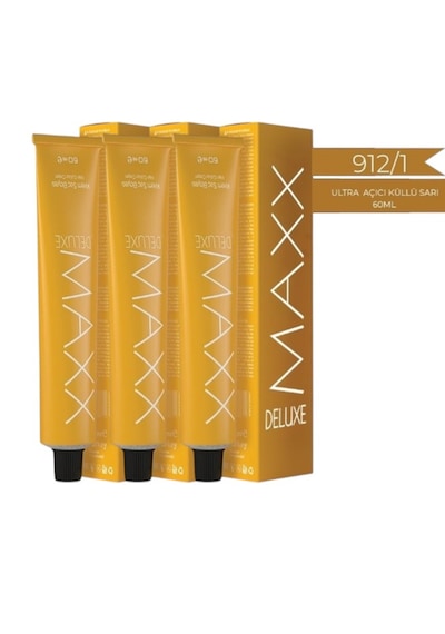 Maxx Delux 912.1 Ultra Açıcı Küllü Sarı Krem Tüp Boya 60 Ml 3adet