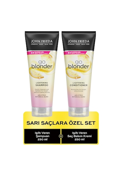 John Frieda Go Blonder Lightining Işıltı Veren Sarı Saç Şampuanı 250 ML + Saç Kremi 250 ML