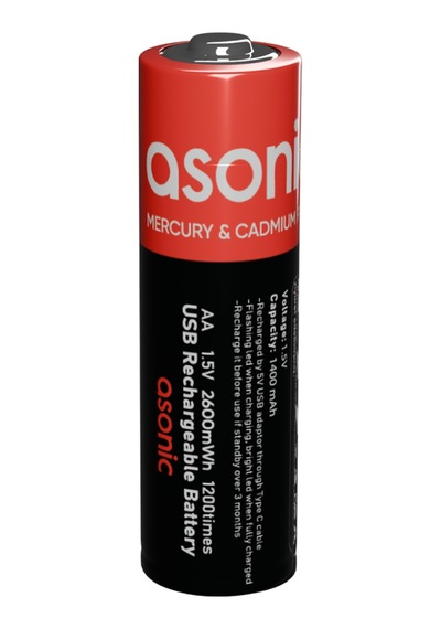 Asonıc Pl1400 Aa Şarjlı Pil 1.5volt 1400mah/2600mwh Type-c İle Kolay Şarj 2 Li Paket Usb To Type-c Kablo  19