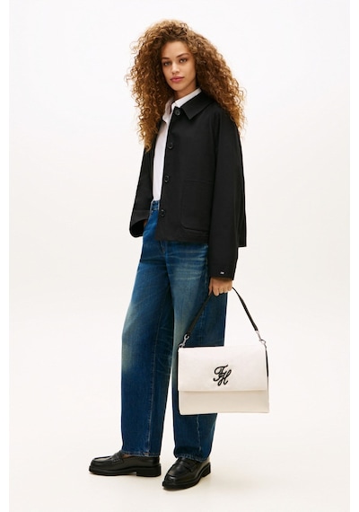 Tommy Hilfiger Th Elevated Nylon Krem Kadın Omuz Çantası-15493
