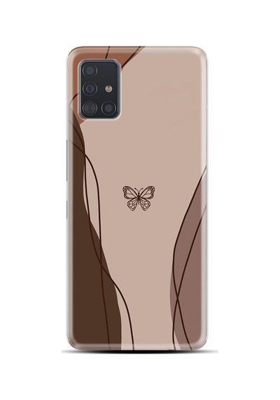 Samsung Samsung Galaxy Uyumlu A31 Kılıf Boutique Baskılı Resimli Kahve Kelebek Pcode -038