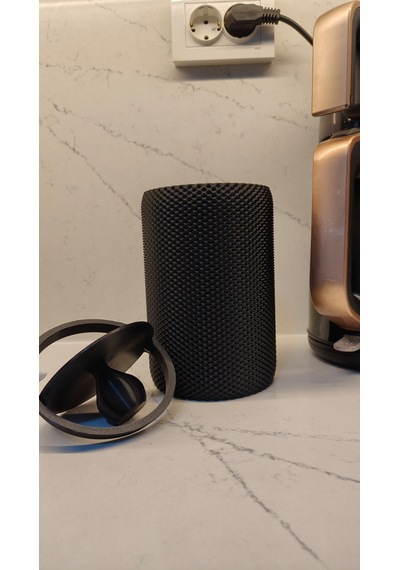 Modern Geometrik Dokulu Masaüstü Çöp Kovası - 18 Cm Siyah