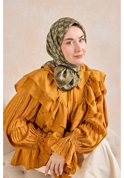 Silk Home Twill İpek Eşarp - 11521-02 Küf Yeşili
