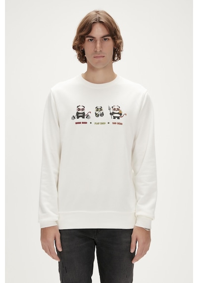 Bad Bear Play Hard Crewneck Beyaz Seatshırt Erkek 23.02.12.018 001