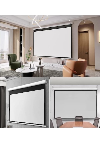 Peak M100 200x200 Cm Motorlu Kumandalı Projeksiyon Perdesi-beyaz Kasa