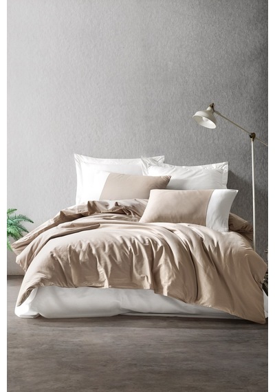 Cotton Box Plain Tek Kişilik Nevresim Takımı Vizon Krem