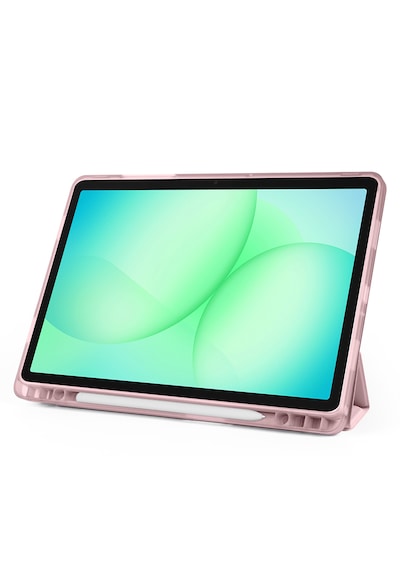 Samsung Galaxy Uyumlu Tab A11 Plus Kılıf Tri Folding Kalem Bölmeli Katlanabilir Standlı Pu Deri Yumuşak Kapak