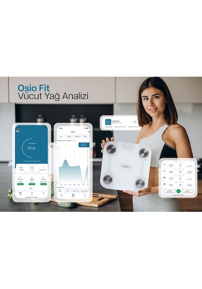 Fit Vücut Yağ Analiz Özellikli Akıllı Bluetooth Tartı