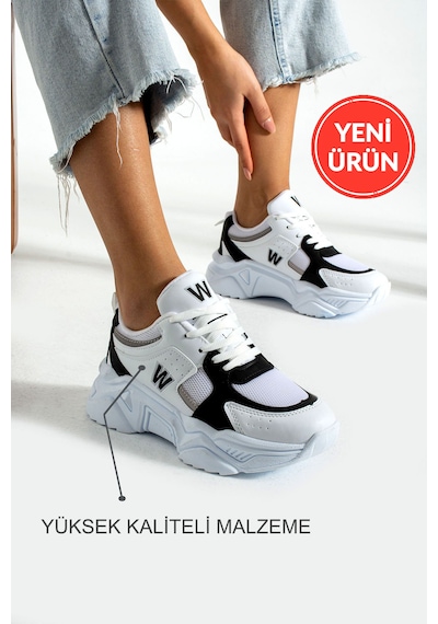 Devida 5 CM Yüksek Taban Spor Ayakkabı Devida Air Vega Series X110 Beyaz - Siyah