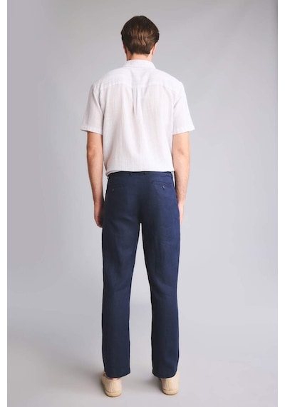 Defacto %100 Keten Relax Fit Pantolon G1395ax26smnv106 Lacivert-nv106