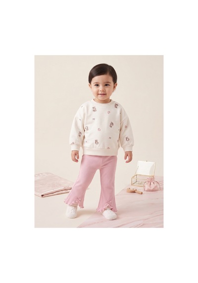 Deniva Kids Kız Bebek & Çocuk Ayıcık Desenli Sweatshirt Ve İspanyol Paça Fitilli Kaşkorse Pantolon 2'li Takım Pembe Deniva Kids Kız Bebek & Çocuk Ayıcık Desenli Sweatshirt Ve İspanyol Paça Fitilli Kaşkorse Pantolon 2'li Takım Pembe