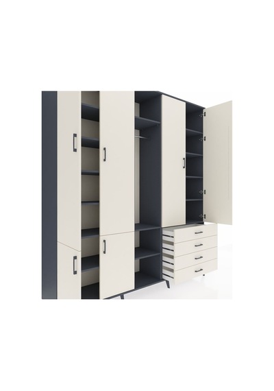 Hyperion Dolap 14 Raflı 4 Çekmeceli Tek Askılı 220x44x243 Antrasit-aytaşı/aytaşı Aytası/aytası Hyperion Dolap 14 Raflı 4 Çekmeceli Tek Askılı 220x44x243 Antrasit-aytaşı/aytaşı Aytası/aytası