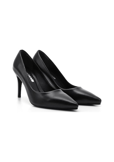 Gönderi(R) Gönderi R Siyah Platinum Sivri Burun İnce Topuklu Hakiki Deri Stiletto Siyah