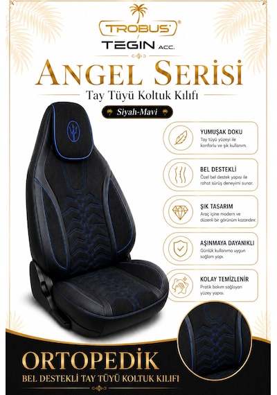 Subaru Xv 2012 Ve Sonrası Uyumlu Angel Serisi Tay Tüyü Koltuk Kılıfı Siyah Mavi 35522089