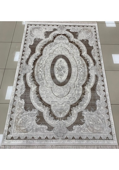 Merinos Halı Rodin Serisi 19774 083 Akrilik Halı Salon Oturma Odası Halısı Gri - Kahve
