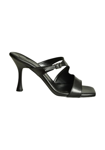 Fox Shoes U590034409 Siyah Topuklu Kadın Terlik Siyah