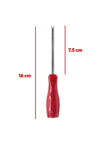 Badem10 Sibop Sökme Takma Tornavidası Aparatı İç Lastik Teker Şambrel Paftası Tornavida Plastik Saplı 16 Cm