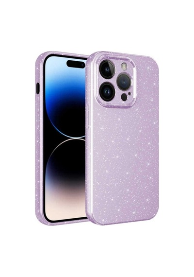 Apple Uyumlu iPhone 14 Pro Max Kılıf Kamera Korumalı Simli Lüks Zore Koton Kapak Lila