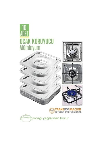 Ocak Koruyucu Folyo - Kızartma Yemek Yağ Koruyucu Folyo 10 Adet
