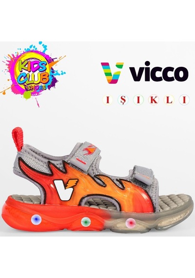 Vicco Jack Ortopedik Işıklı Çocuk Sandalet Gri